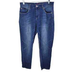 GOGO Star Womens Size 14 Blue Solid Skinny Ankle Jeans